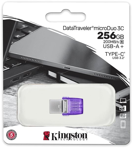 USB kľúč Kingston DataTraveler MicroDuo 3C 256 GB ...