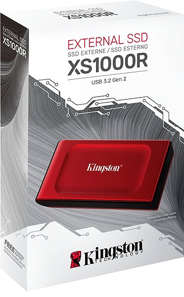 External Hard Drive Kingston XS1000 SSD 1TB, red ...