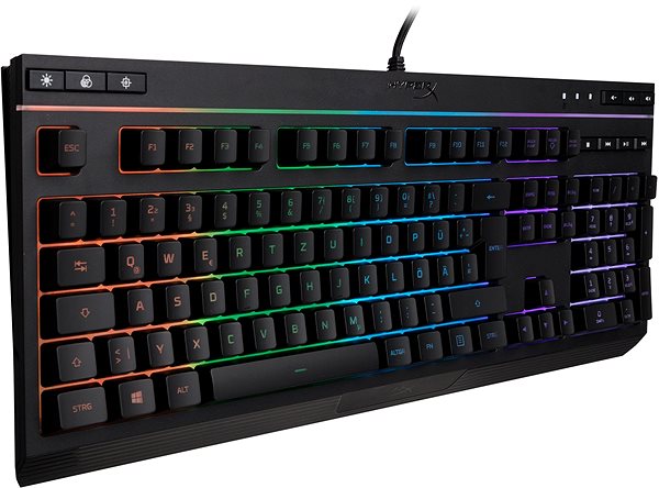 Gaming-Tastatur HyperX Alloy Core RGB - Membrane Gaming Keyboard - DE Seitlicher Anblick