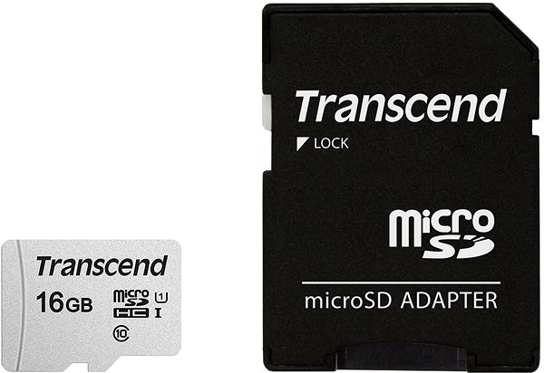 Speicherkarte Transcend microSDHC 300S 16 GB + SD Adapter ...