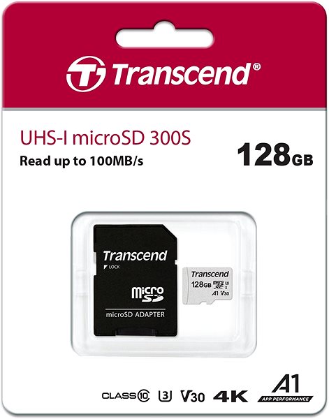 Speicherkarte Transcend microSDXC 300S 128 GB + SD Adapter ...