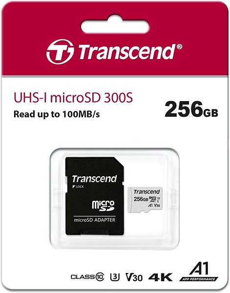 Memóriakártya Transcend microSDXC 300S 256GB + SD adapter ...