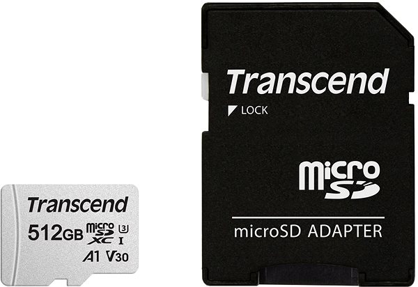 Pamäťová karta Transcend microSDXC 300S 512 GB + SD adaptér ...