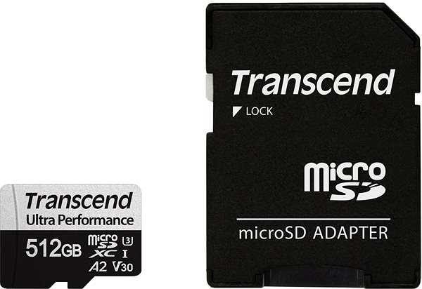 Memóriakártya Transcend microSDXC 512GB 340S + SD adapter ...
