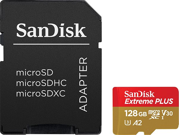 Paměťová karta SanDisk microSDXC 128GB Extreme PLUS + Rescue PRO Deluxe + SD adaptér ...