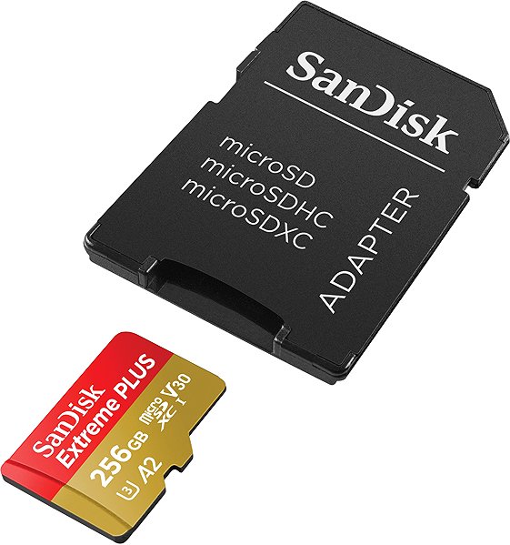Speicherkarte SANDISK microSDXC 256GB Extreme PLUS + Rescue PRO Deluxe + SD-Adapter ...