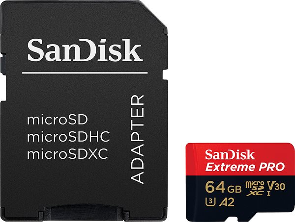 Paměťová karta SanDisk microSDXC 64GB Extreme PRO + Rescue PRO Deluxe + SD adaptér ...