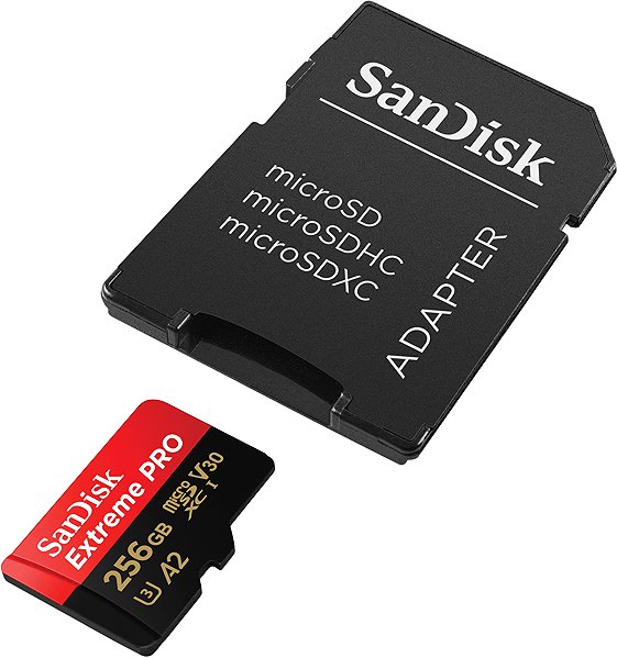 Speicherkarte SANDISK microSDXC 256GB Extreme PRO + Rescue PRO Deluxe + SD-Adapter ...