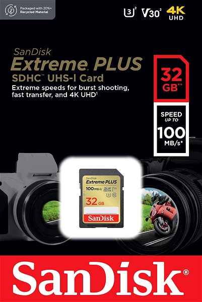 Paměťová karta SanDisk SDHC 32GB Extreme PLUS + Rescue PRO Deluxe ...