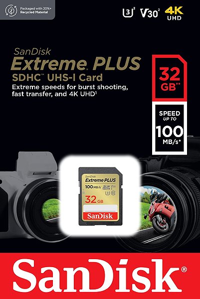 Memóriakártya SANDISK SDHC 32 GB Extreme PLUS + Rescue PRO Deluxe ...