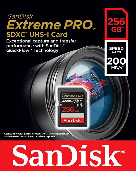 Paměťová karta SanDisk SDXC 256GB Extreme PRO + Rescue PRO Deluxe ...