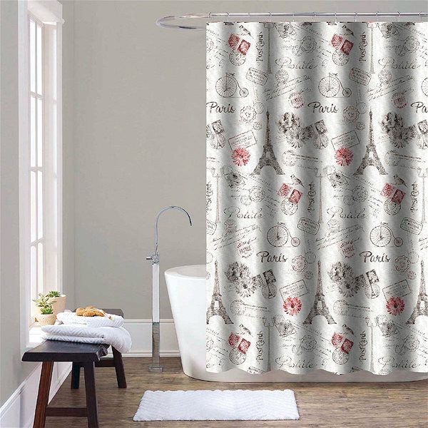 Zuhanyfüggöny DuraHome 180 × 200 cm PES, mintás_213786 ...