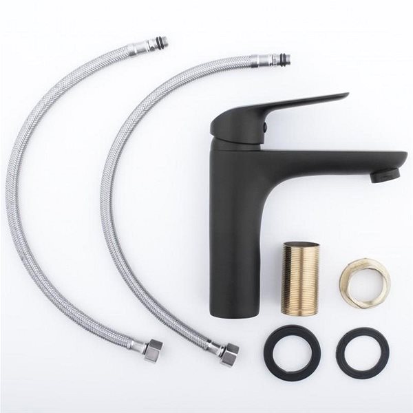 Tap DuraHome Wash basin mixer, AULAVIK 48872, black, matt ...