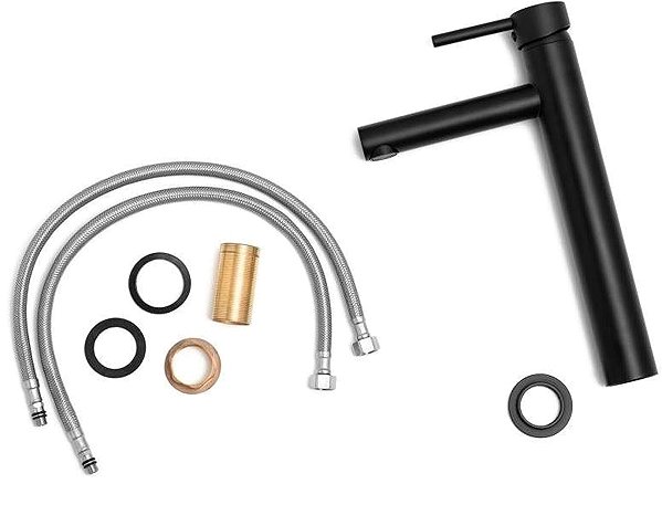 Tap DuraHome Wash basin mixer, ELK 46229, black, high ...