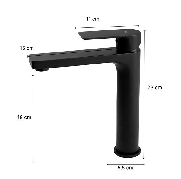 Tap DuraHome Wash basin mixer, ONTARIO 51742, black, high ...