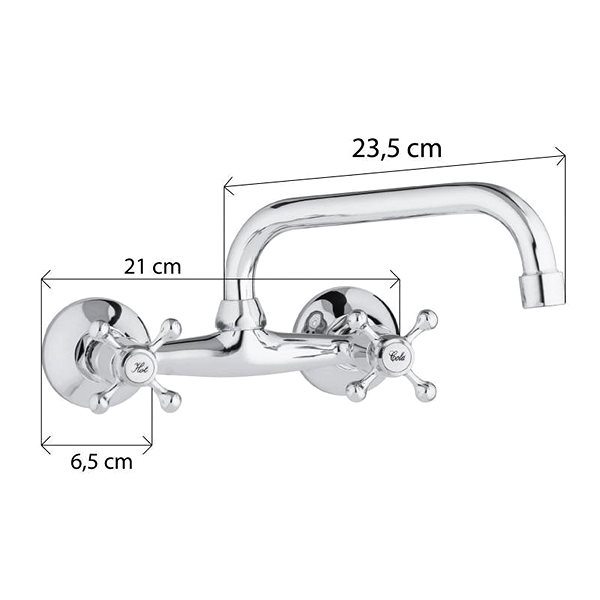 Tap DuraHome Sink mixer, CARIRI 49008, wall-mounted, chrome ...