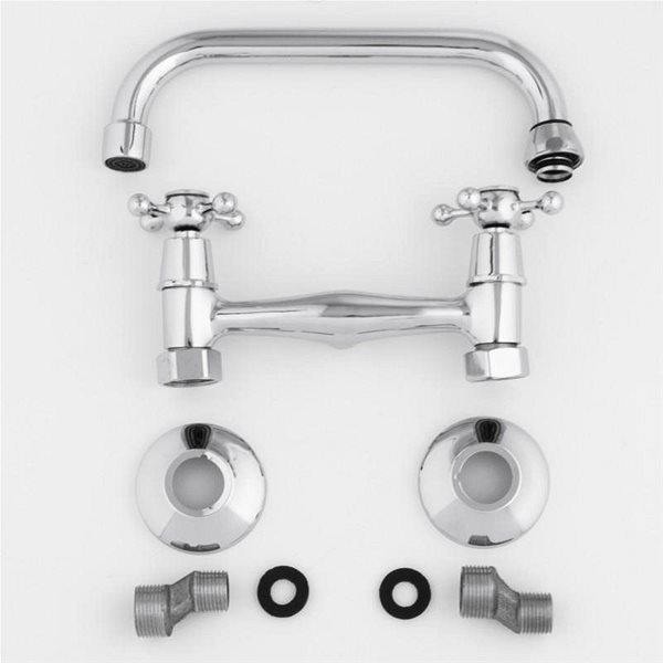 Tap DuraHome Sink mixer, CARIRI 49008, wall-mounted, chrome ...