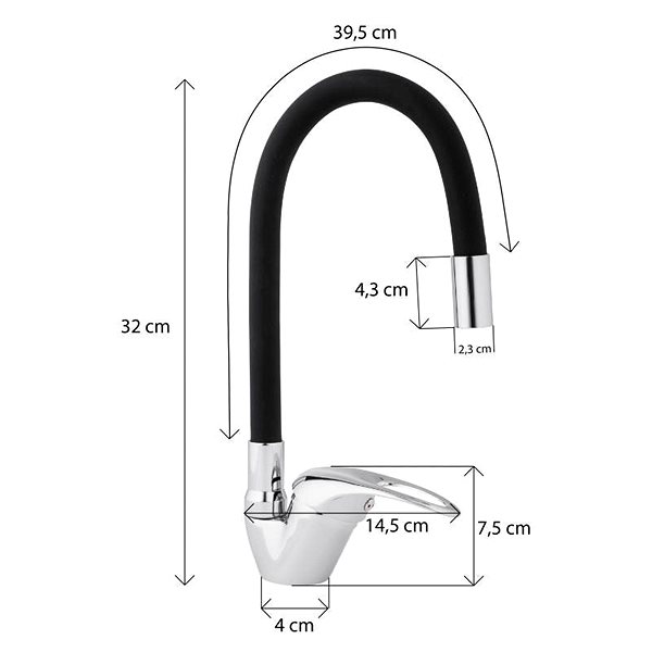 Tap DuraHome Sink mixer, BOA NOVA 50448, standing, black ...