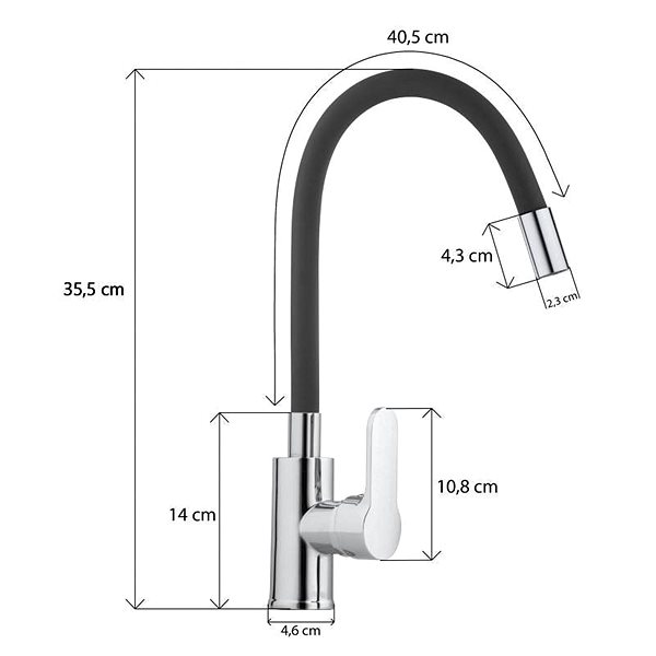 Tap DuraHome Sink mixer, ACARI 50523, standing, black ...