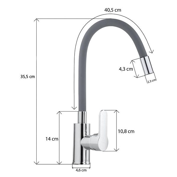 Tap DuraHome Sink mixer, ACARI 50530, standing, grey ...