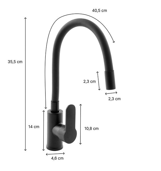 Tap DuraHome Sink mixer, ACARI 52091, standing, black ...