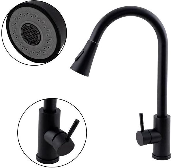 Tap DuraHome Sink mixer, DÉVI 53043, standing, all-black ...