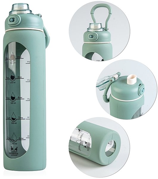Kulacs DuraHome HydroCoach Plus üveg kulacs, 1 l, kék ...
