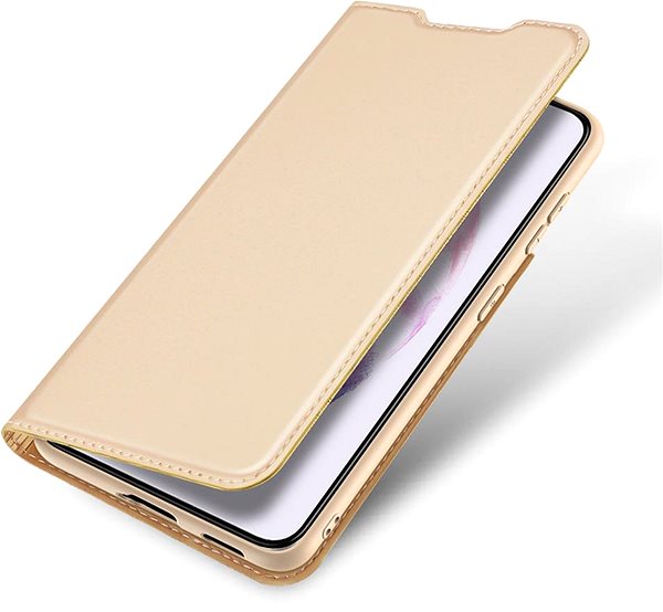 Puzdro na mobil Skin Pro knižkové kožené puzdro na Samsung Galaxy S22, zlaté ...