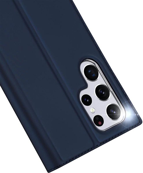 Puzdro na mobil Skin Pro knižkové kožené puzdro na Samsung Galaxy S22 Ultra, modré ...