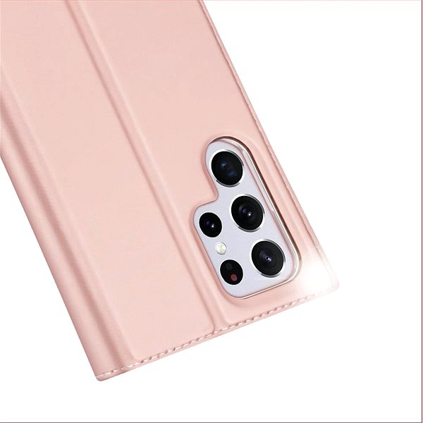 Puzdro na mobil Skin Pro knižkové kožené puzdro na Samsung Galaxy S22 Ultra, ružové ...
