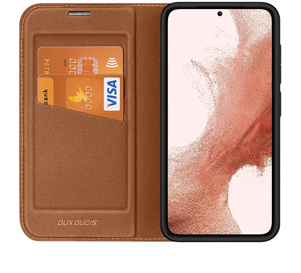 Puzdro na mobil Skin X2 knižkové kožené puzdro na Samsung Galaxy S23, hnedé ...