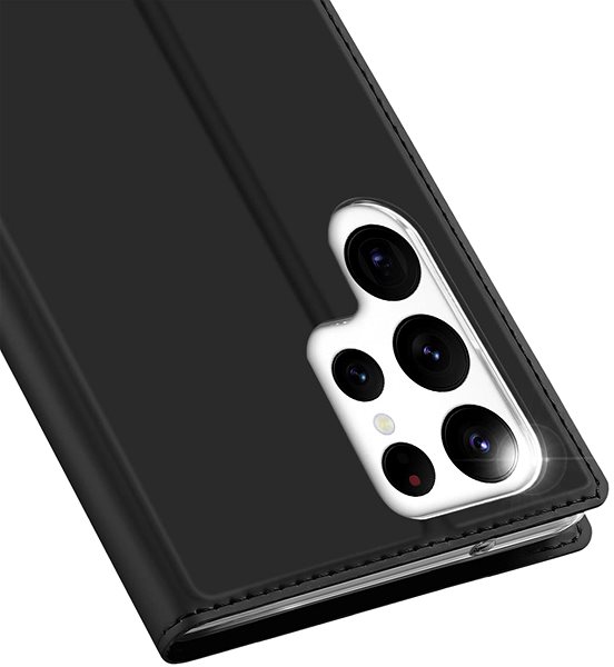 Puzdro na mobil Skin Pro knižkové kožené puzdro na Samsung Galaxy S23 Ultra, čierne ...