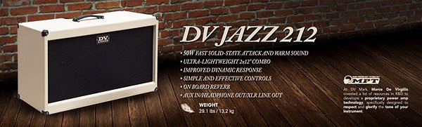Gitárkombó DV MARK DV Jazz 212 Jellemzők/technológia