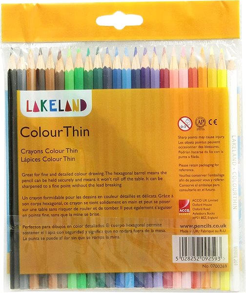 Pastelky DERWENT Lakeland ColourThin, šesťhranné, 24 farieb Obal/škatuľka