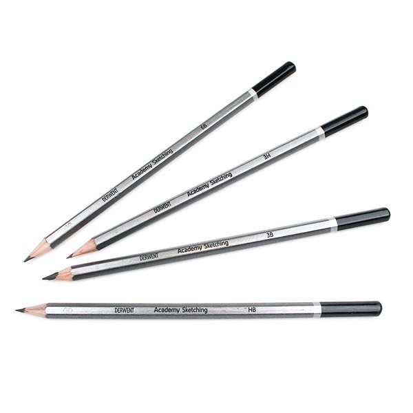 Bleistift DERWENT Academy Sketching Pencils sechseckig - Set mit 12 Härtegraden ...