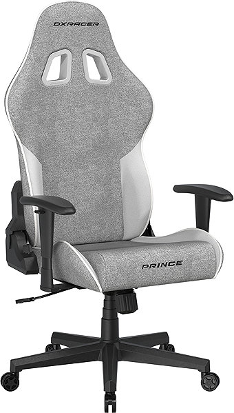 Gaming Chair DXRacer PRINCE grey and white, fabric ...