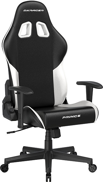 Gaming Chair DXRacer PRINCE black and white, leatherette ...