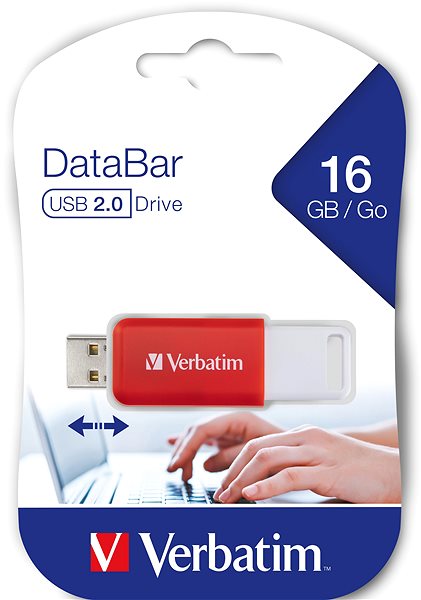 Flash Drive Verbatim Store 'n' Go DataBar 16GB, red ...