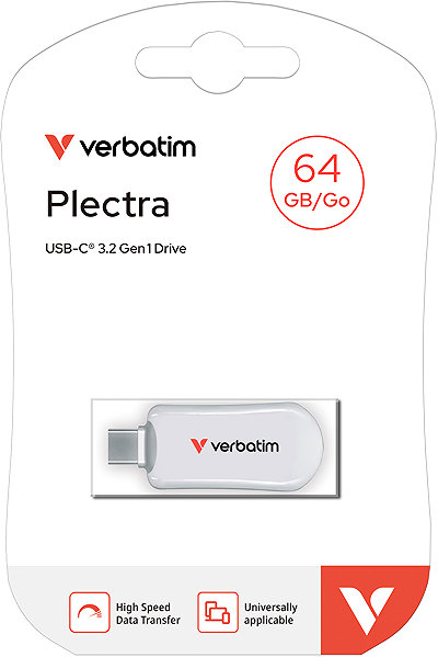 Flash Drive VERBATIM Plectra 64GB, white ...