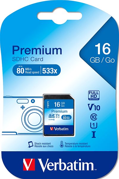 Speicherkarte VERBATIM Premium SDHC 16 GB UHS-I V10 U1 ...