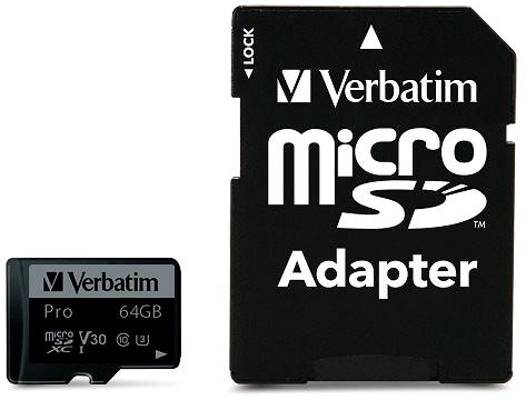 Speicherkarte Verbatim MicroSDXC 64 GB Pro + SD Adapter ...
