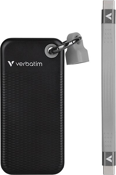 VERBATIM Pocket SSD 256GB black/grey external drive.