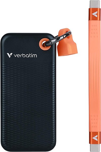 VERBATIM Pocket SSD 256GB black/orange external drive.
