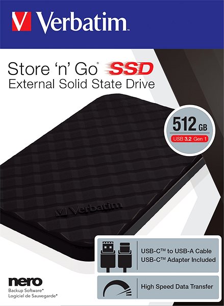 External Hard Drive VERBATIM Store 'n' Go Portable SSD 2.5