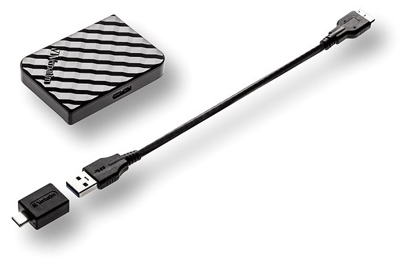 Külső merevlemez VERBATIM Store ´n´ Go Mini SSD USB 3.2 GEN1 512GB fekete Tartozékok