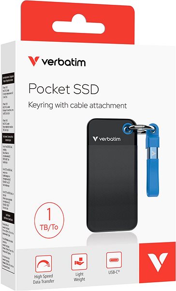 External Hard Drive VERBATIM Pocket SSD 1TB black/blue ...