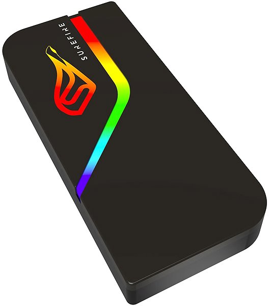 VERBATIM SUREFIRE PyroDrive Gaming SSD Slim 2TB, black external drive.