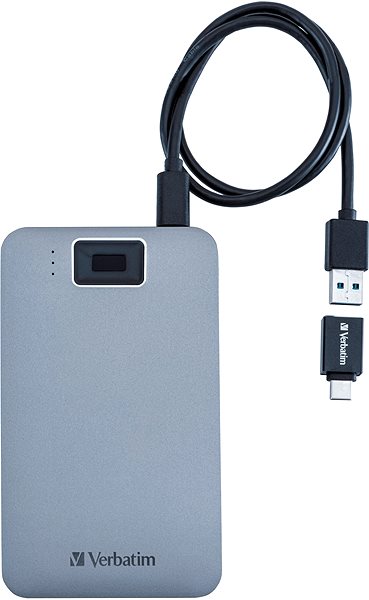 External Hard Drive VERBATIM Executive Fingerprint Secure HDD 2TB Grey Accessory