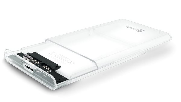 Hard Drive Enclosure CONNECT IT ToolFree CLEAR Lateral view