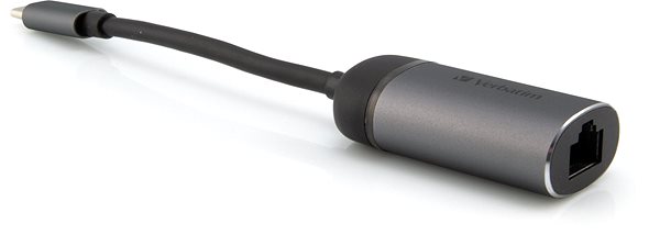 Adapter VERBATIM USB-C TO GIGABIT ETHERNET ADAPTER, 10 cm Seitlicher Anblick